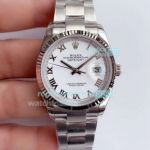 Swiss Replica Rolex Datejust Roman Numerals SS Watch From EW Factory